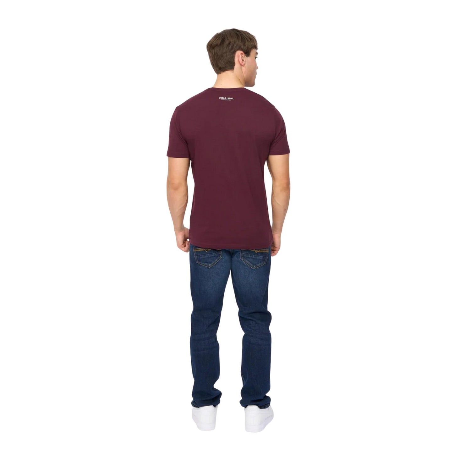 Rum Raisin - Back - Crosshatch Mens Hellmere T-Shirt