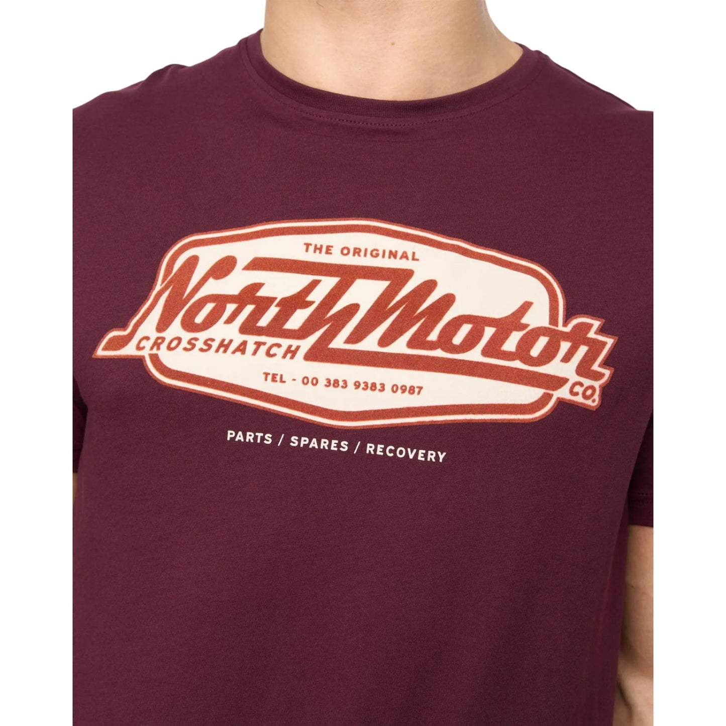 Rum Raisin - Side - Crosshatch Mens Hellmere T-Shirt