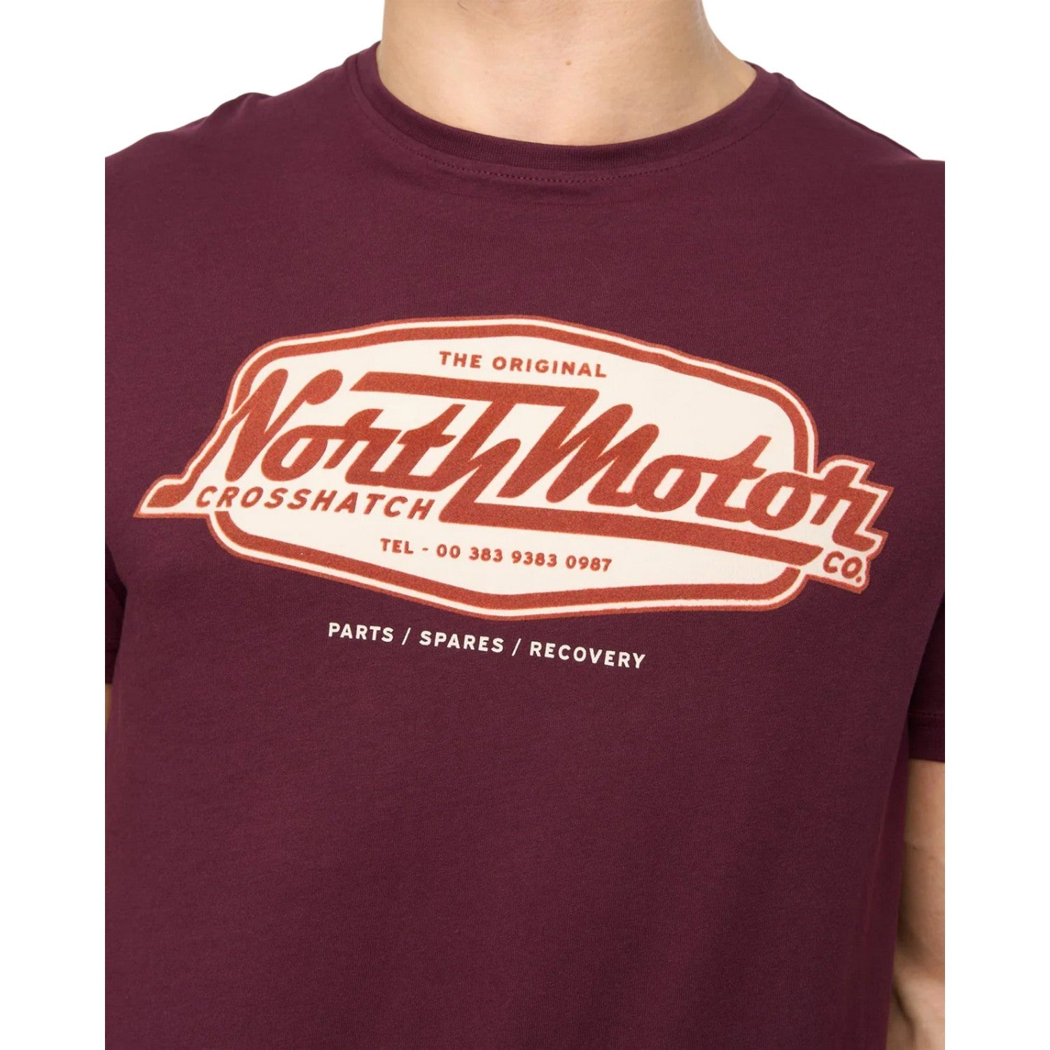 Rum Raisin - Side - Crosshatch Mens Hellmere T-Shirt