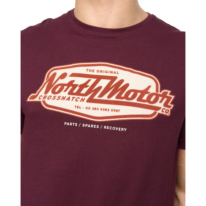 Rum Raisin - Side - Crosshatch Mens Hellmere T-Shirt
