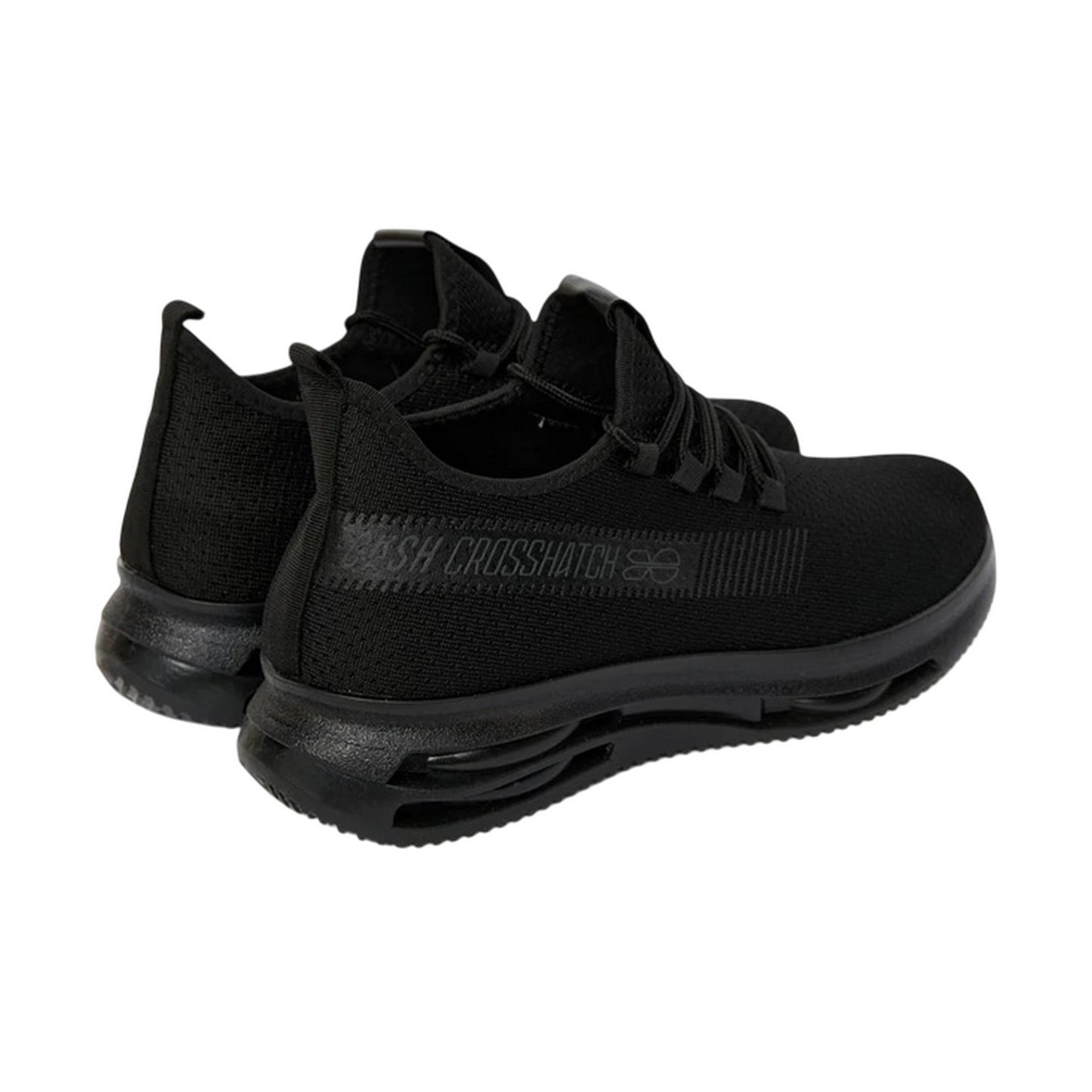 Black - Back - Crosshatch Mens Matfen Flyknit Trainers