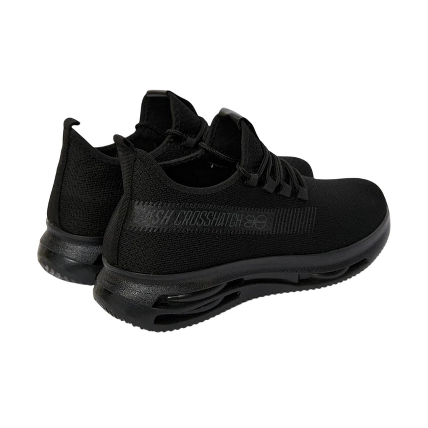 Black - Back - Crosshatch Mens Matfen Flyknit Trainers