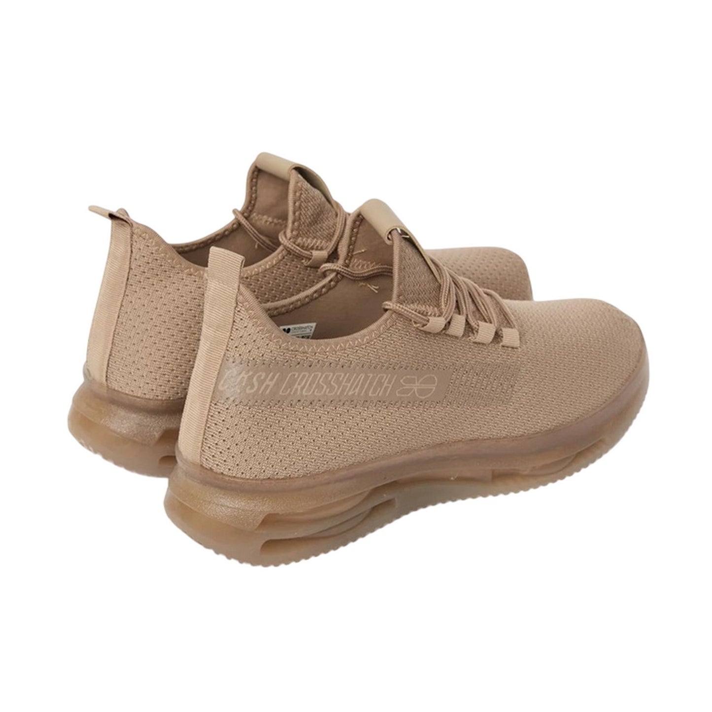 Sand - Back - Crosshatch Mens Matfen Flyknit Trainers