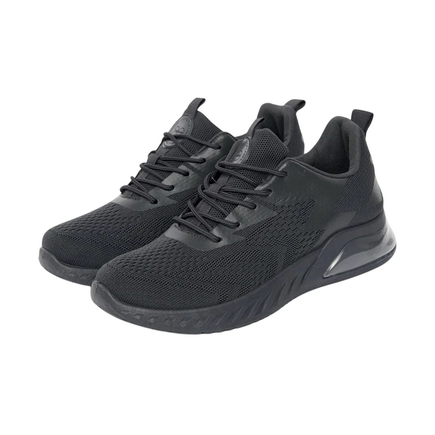Grey - Front - Crosshatch Mens Earsdon Flyknit Trainers