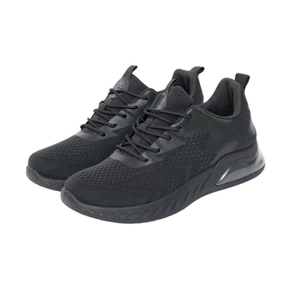 Grey - Front - Crosshatch Mens Earsdon Flyknit Trainers
