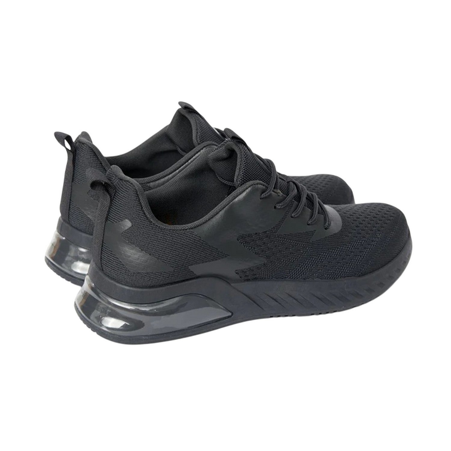 Grey - Back - Crosshatch Mens Earsdon Flyknit Trainers
