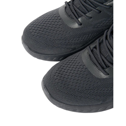 Grey - Side - Crosshatch Mens Earsdon Flyknit Trainers