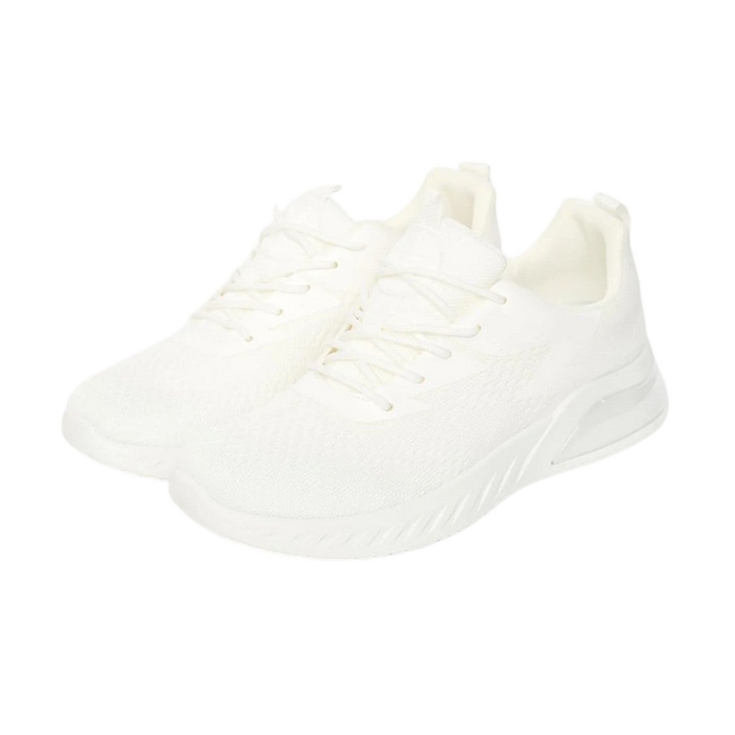 White - Front - Crosshatch Mens Earsdon Flyknit Trainers