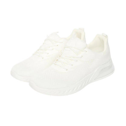 White - Front - Crosshatch Mens Earsdon Flyknit Trainers