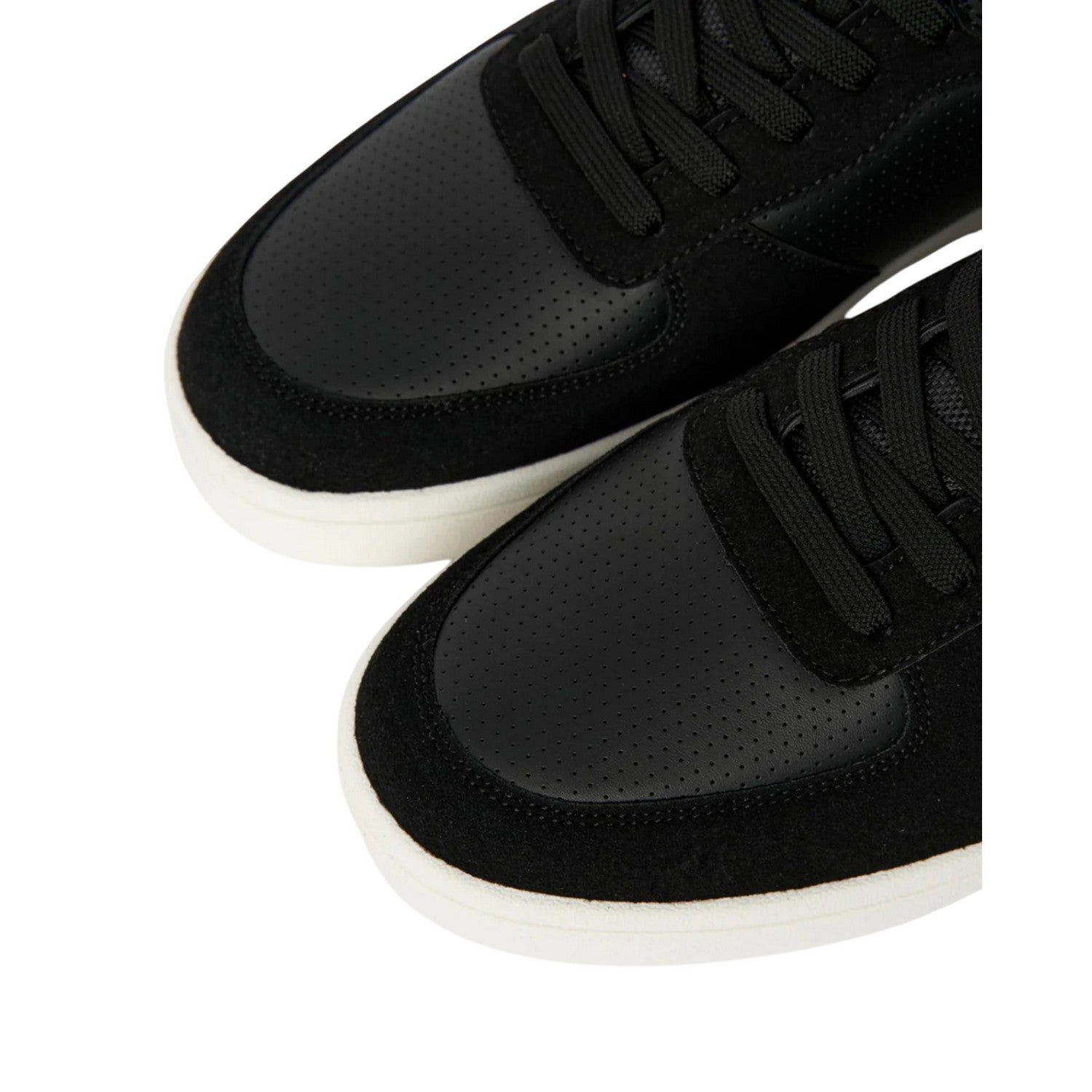 Black-White - Side - Crosshatch Mens Avelino V2 Suede Trainers