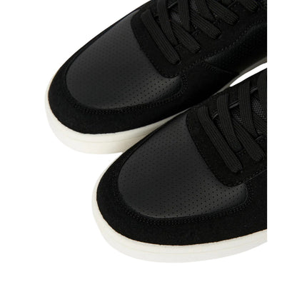 Black-White - Side - Crosshatch Mens Avelino V2 Suede Trainers