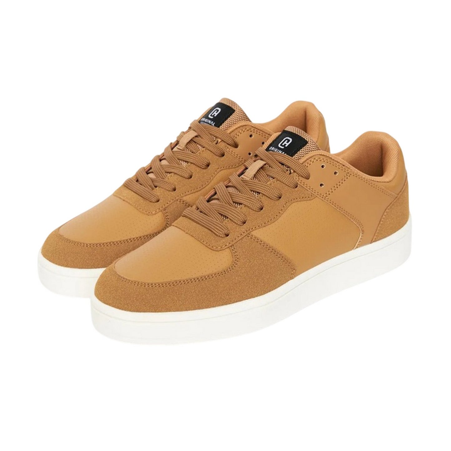 Tan - Front - Crosshatch Mens Avelino V2 Suede Trainers