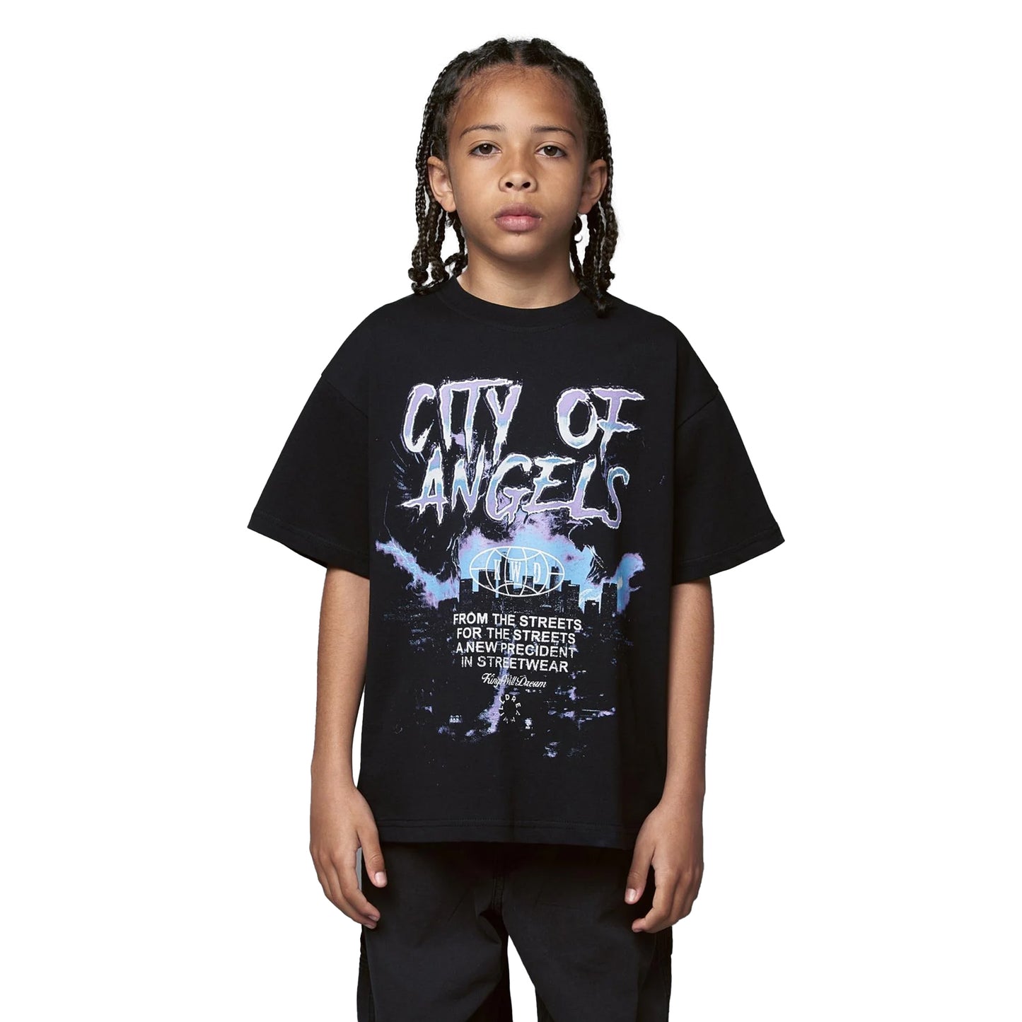 Black - Front - Kings Will Dream Boys Studio Angel City T-Shirt