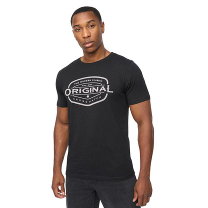 Black - Lifestyle - Crosshatch Mens Traptons T-Shirt