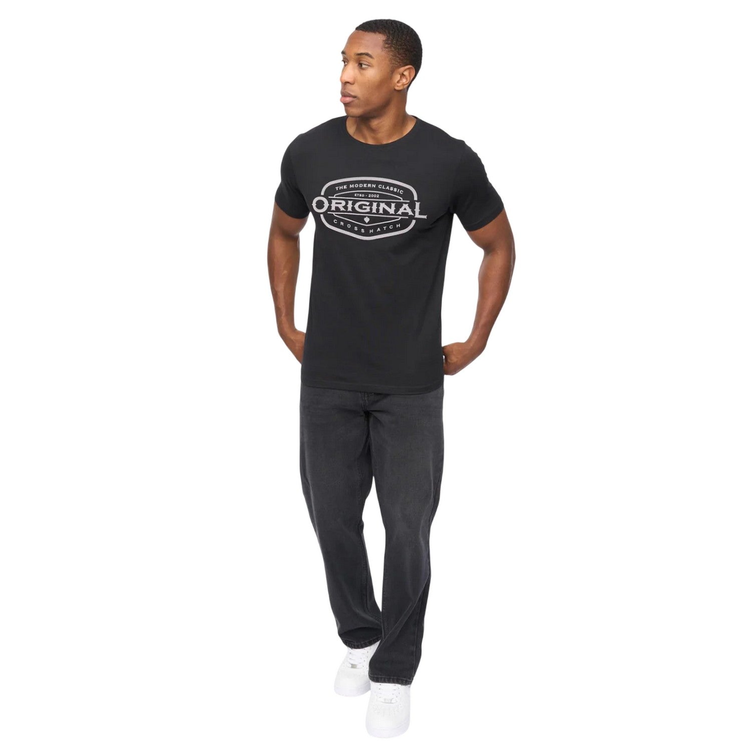 Black - Pack Shot - Crosshatch Mens Traptons T-Shirt