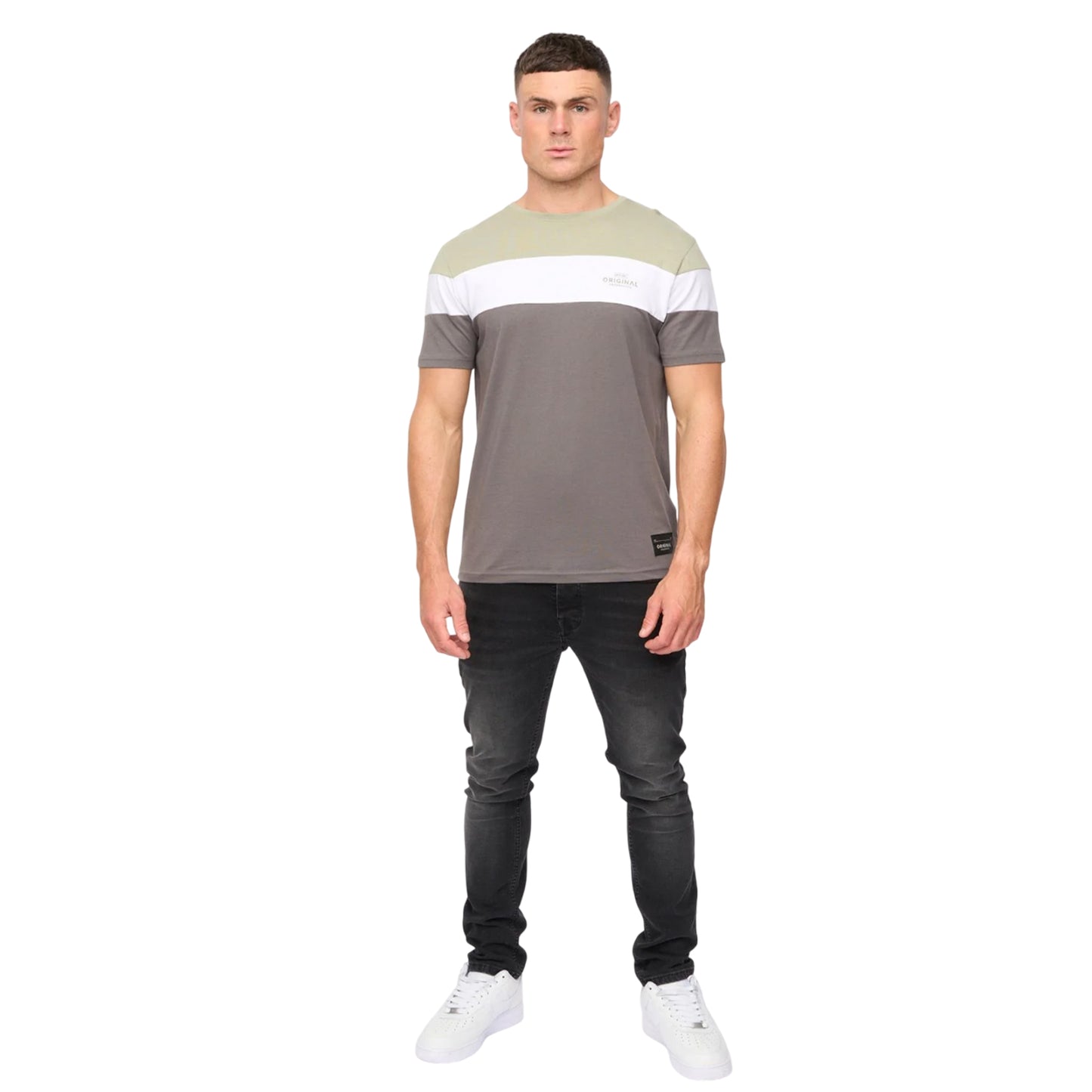 Light Olive - Side - Crosshatch Mens Pattermay T-Shirt