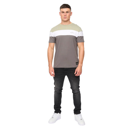 Light Olive - Side - Crosshatch Mens Pattermay T-Shirt