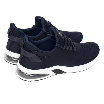 Navy - Back - Crosshatch Mens Sandholt Trainers