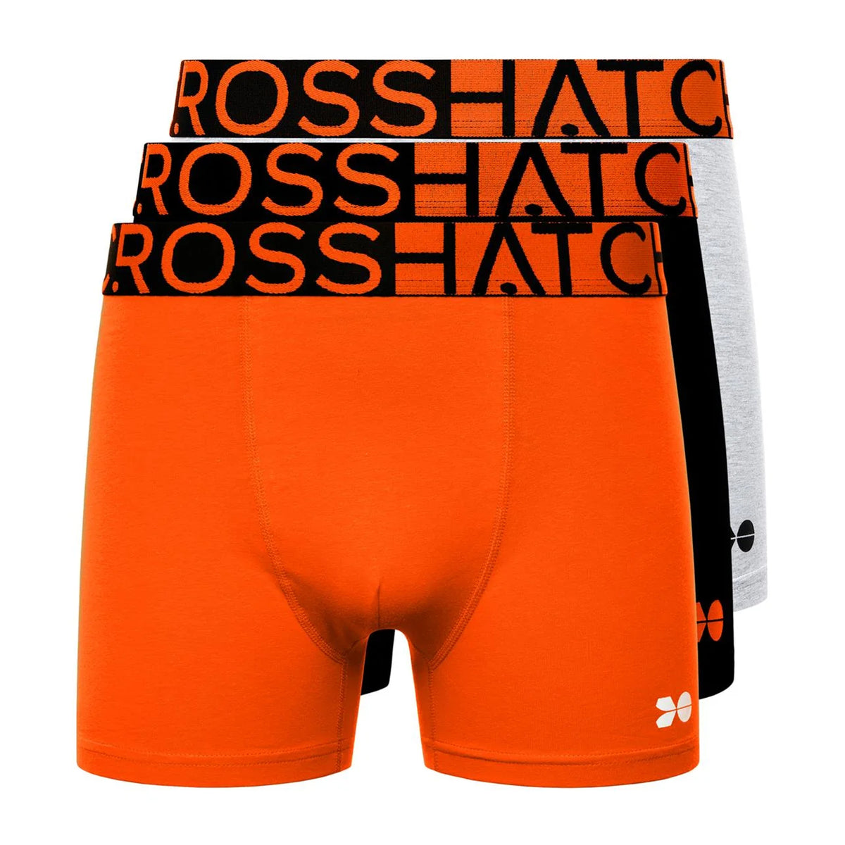 Red-Orange - Front - Crosshatch Mens Dumas Boxer Shorts (Pack of 3)