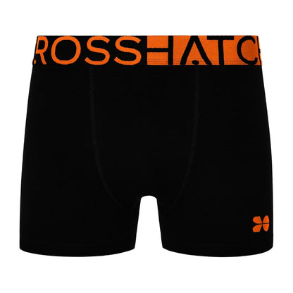 Red-Orange - Side - Crosshatch Mens Dumas Boxer Shorts (Pack of 3)