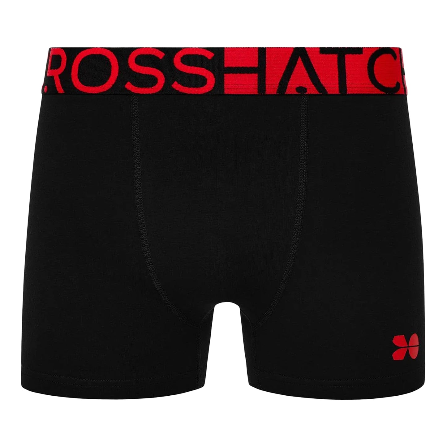 Black - Side - Crosshatch Mens Dumas Boxer Shorts (Pack of 3)