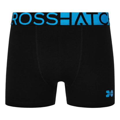 Black - Pack Shot - Crosshatch Mens Dumas Boxer Shorts (Pack of 3)
