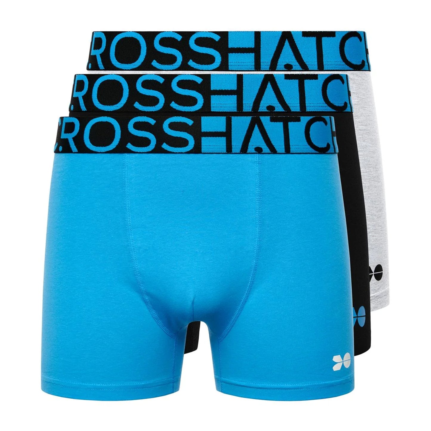 Malibu Blue - Front - Crosshatch Mens Dumas Boxer Shorts (Pack of 3)