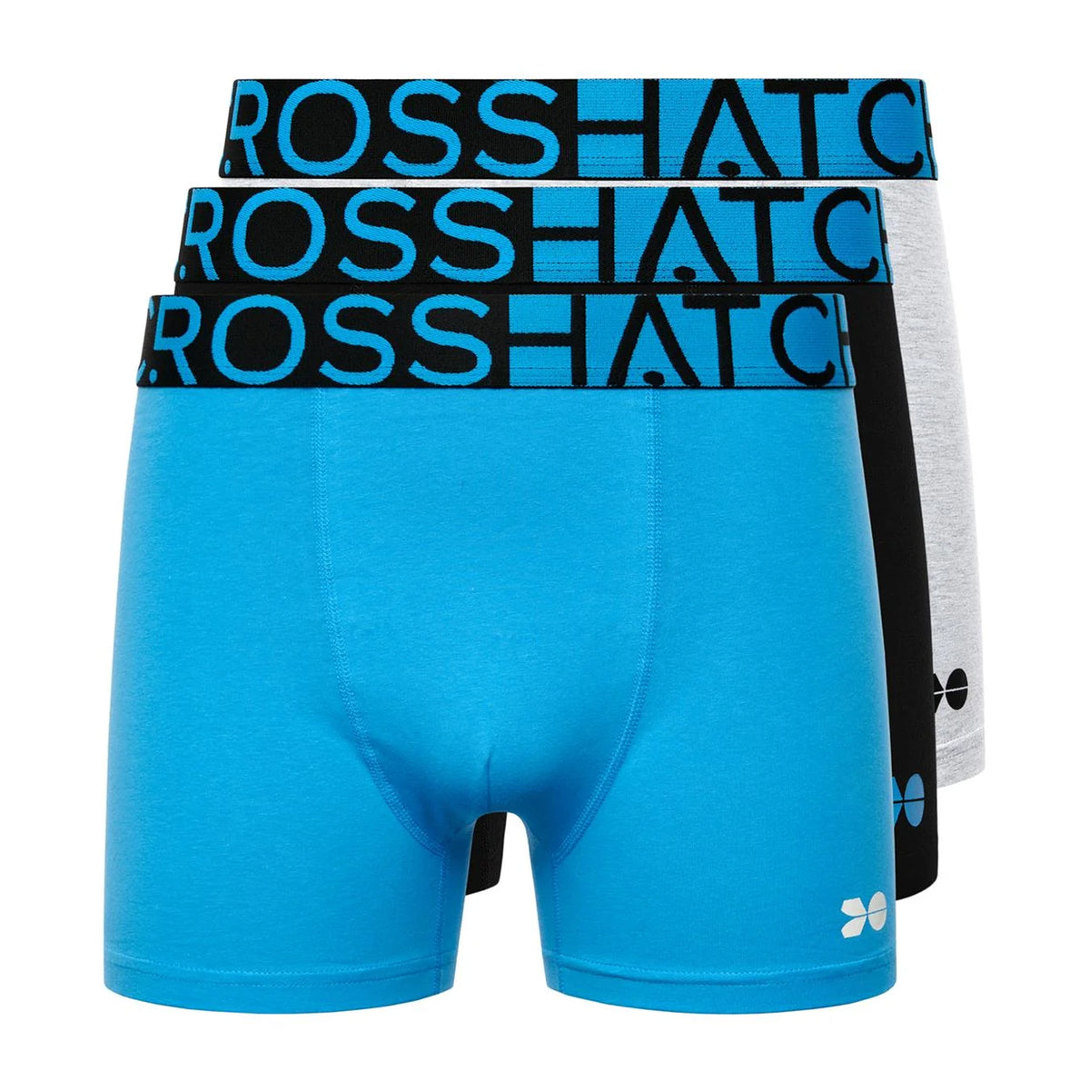 Malibu Blue - Front - Crosshatch Mens Dumas Boxer Shorts (Pack of 3)