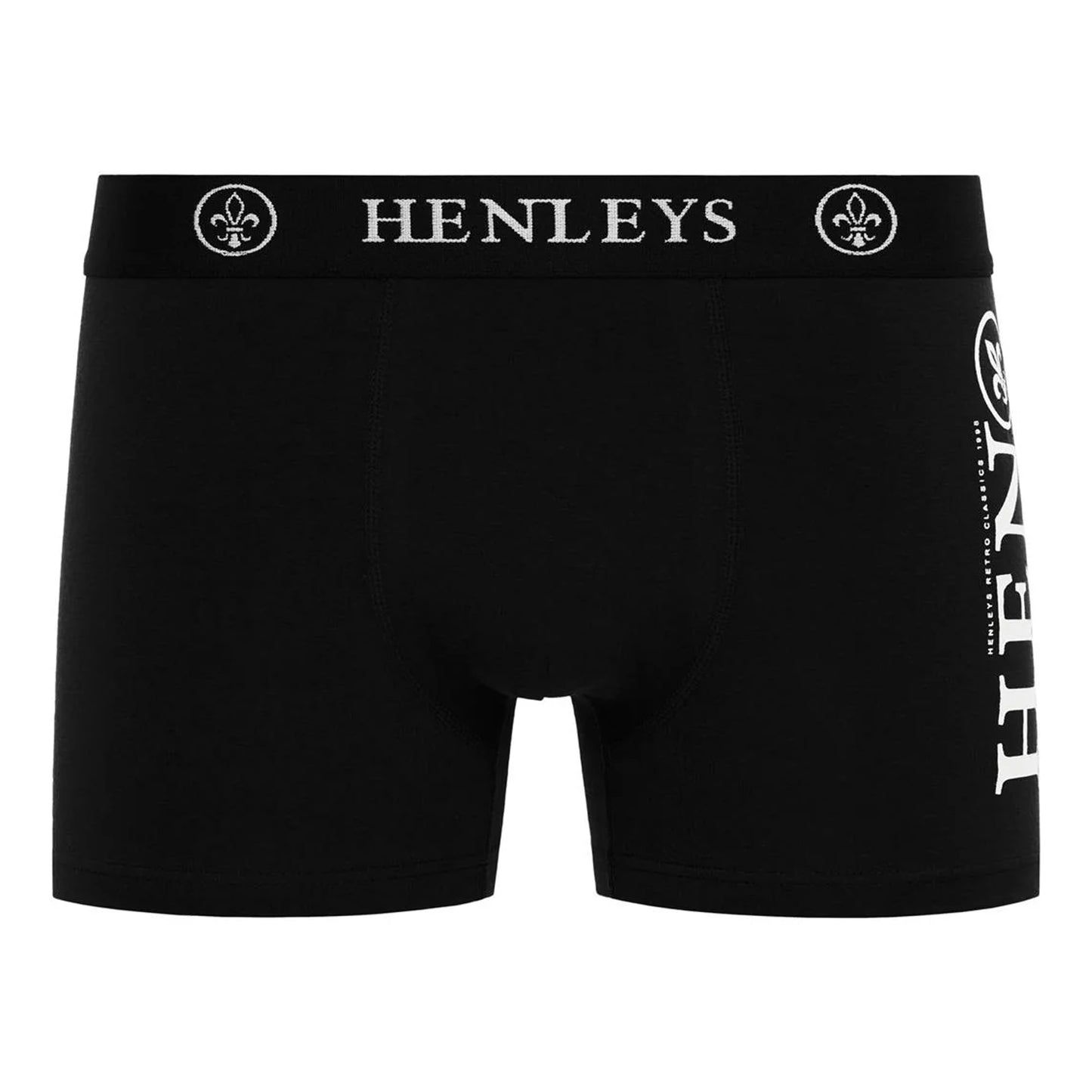 Blue-Black-Maroon-Grey-Navy - Lifestyle - Henleys Mens Kelmack2 Boxer Shorts (Pack of 5)