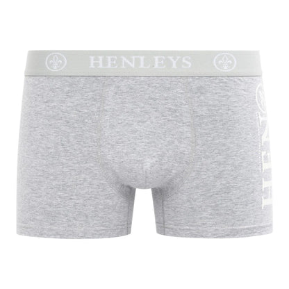 Blue-Black-Maroon-Grey-Navy - Pack Shot - Henleys Mens Kelmack2 Boxer Shorts (Pack of 5)
