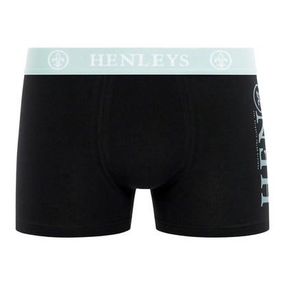 Black - Lifestyle - Henleys Mens Kelpar Boxer Shorts (Pack of 5)