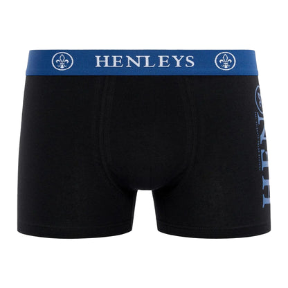Black - Pack Shot - Henleys Mens Kelpar Boxer Shorts (Pack of 5)