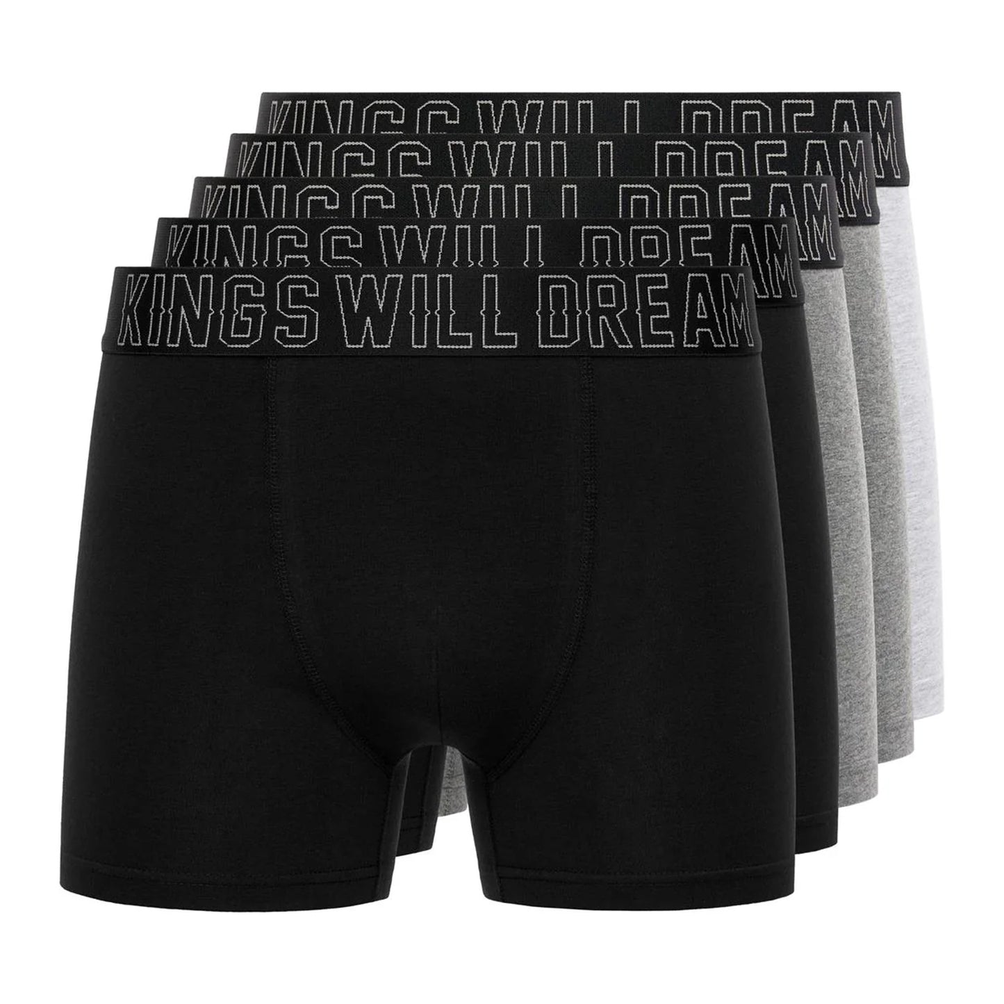 Multicoloured - Front - Kings Will Dream Mens Kingsport Boxer Shorts (Pack of 5)