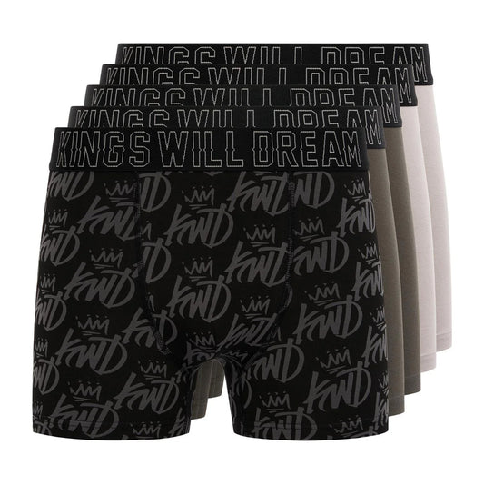 Multicoloured - Front - Kings Will Dream Mens Kingsported Boxer Shorts (Pack of 5)