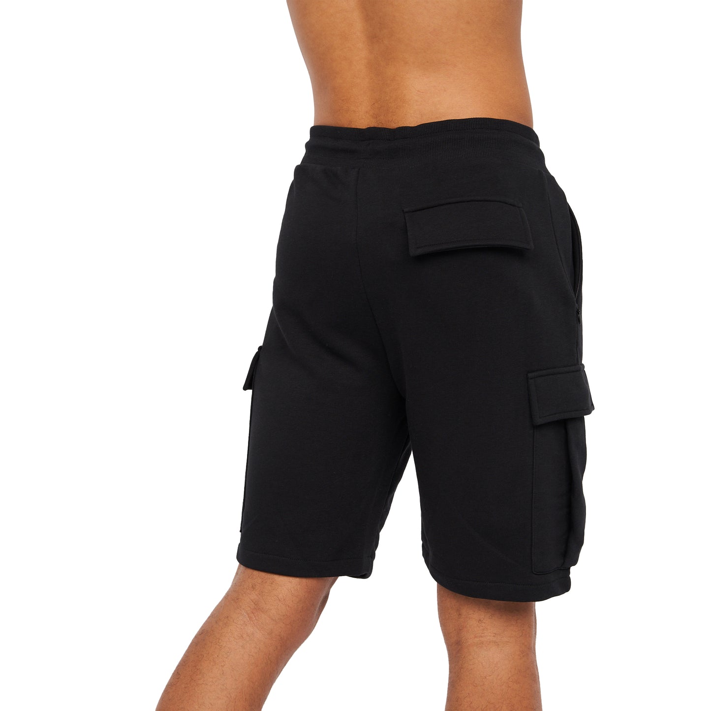 Black - Back - Born Rich Mens Aurelio Cargo Shorts