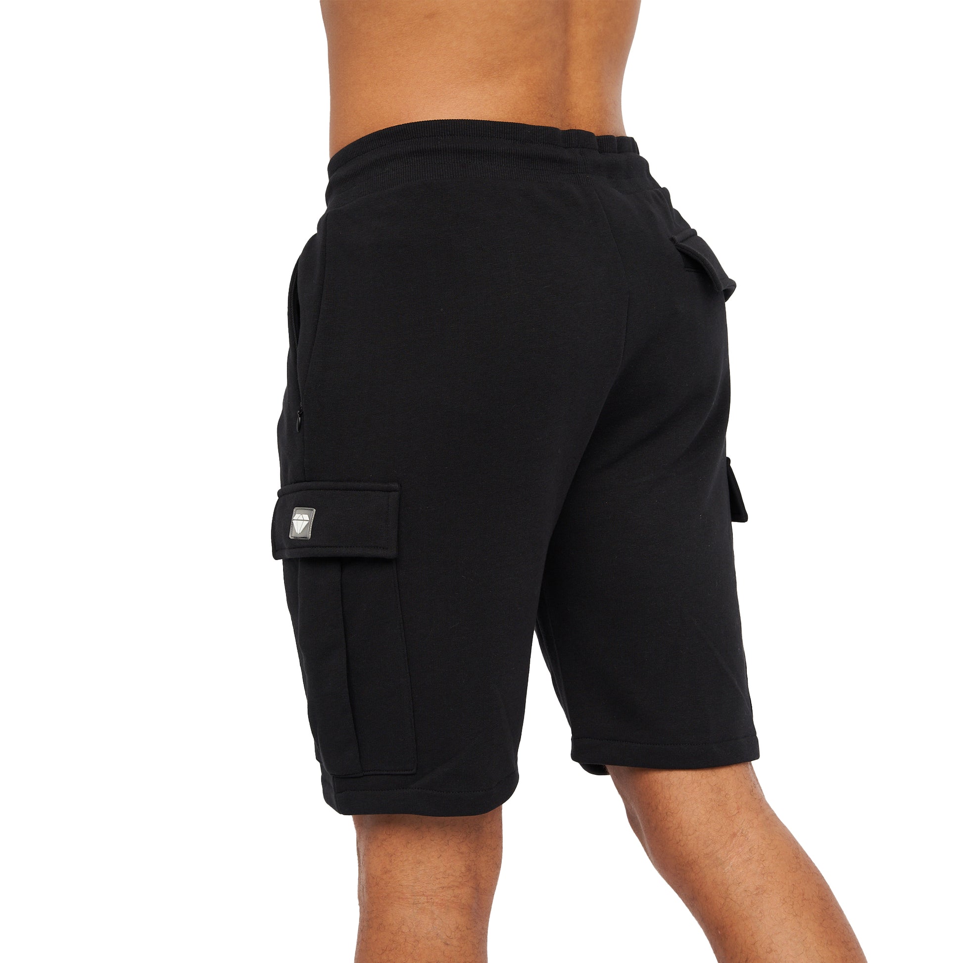 Black - Side - Born Rich Mens Aurelio Cargo Shorts