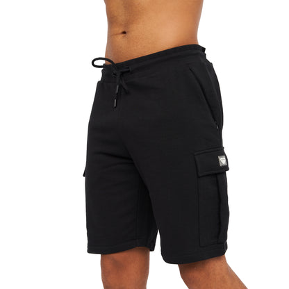 Black - Front - Born Rich Mens Aurelio Cargo Shorts