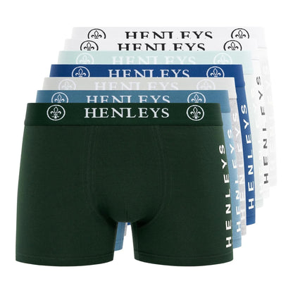 Multicoloured - Front - Henleys Mens Mactyme Boxer Shorts (Pack of 7)