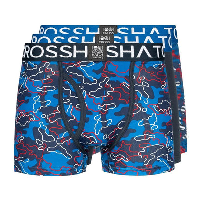 Blue - Front - Crosshatch Mens Linamo Open Fly Boxer Shorts