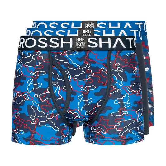 Blue - Front - Crosshatch Mens Linamo Open Fly Boxer Shorts
