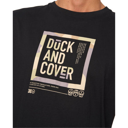 Black - Side - Duck and Cover Mens Primatic T-Shirt