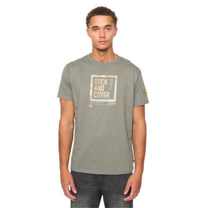 Dark Olive - Front - Duck and Cover Mens Primatic T-Shirt