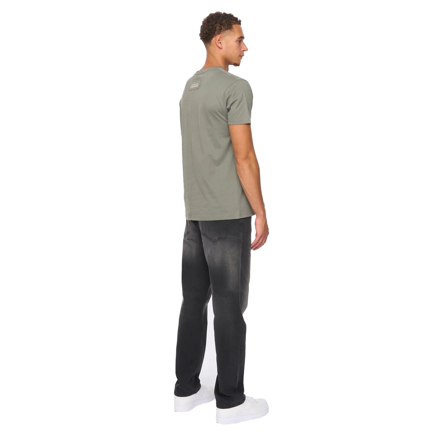 Dark Olive - Back - Duck and Cover Mens Primatic T-Shirt
