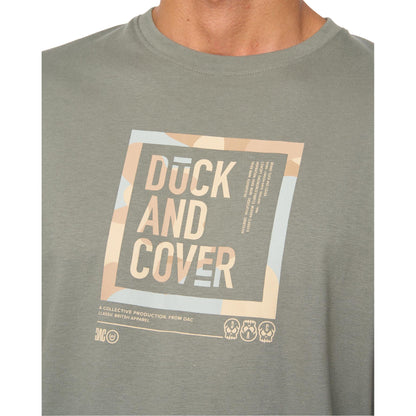 Dark Olive - Side - Duck and Cover Mens Primatic T-Shirt