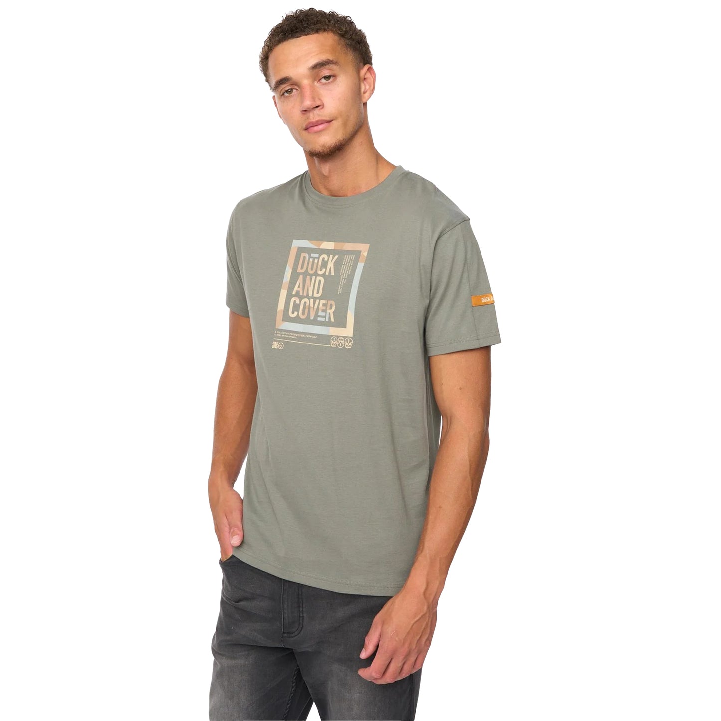 Dark Olive - Lifestyle - Duck and Cover Mens Primatic T-Shirt