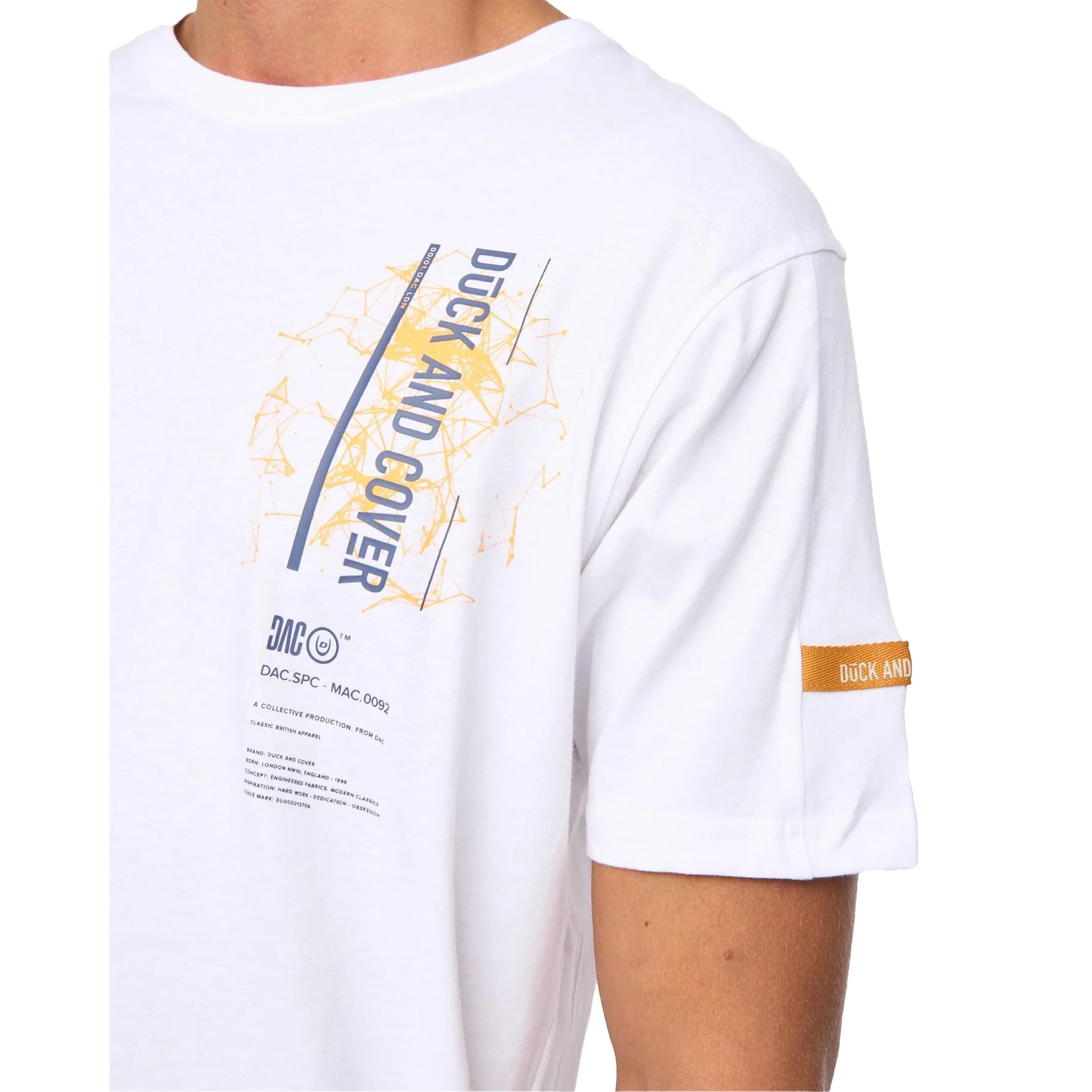 White - Side - Duck and Cover Mens Protonz T-Shirt