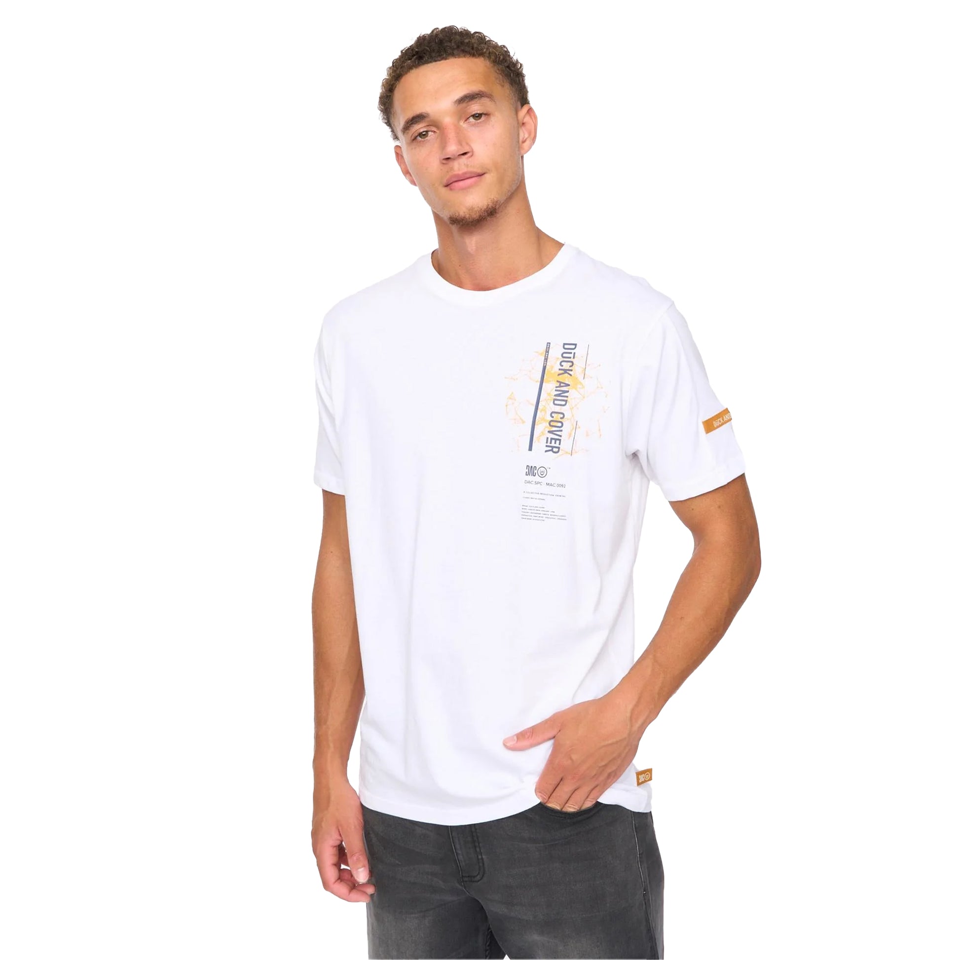 White - Lifestyle - Duck and Cover Mens Protonz T-Shirt