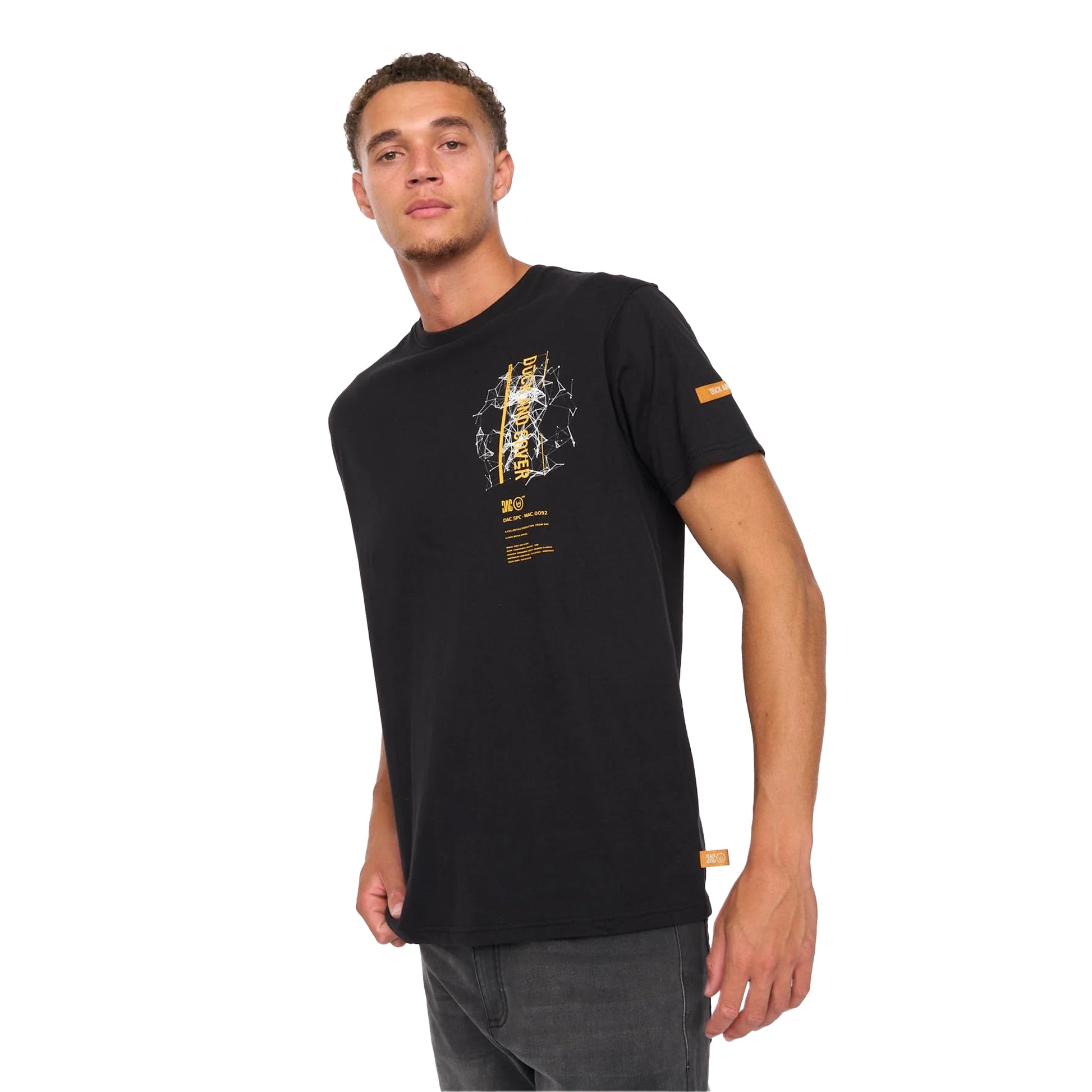 Black - Side - Duck and Cover Mens Protonz T-Shirt