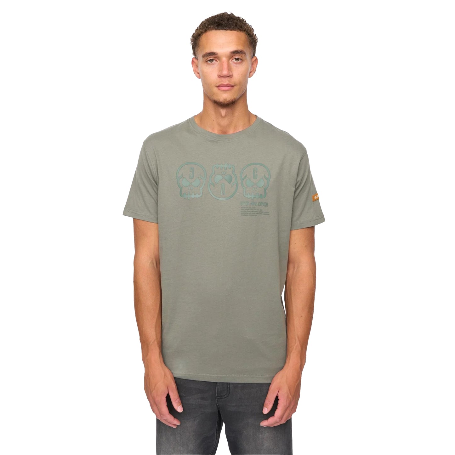 Dark Olive - Front - Duck and Cover Mens Deltamans T-Shirt