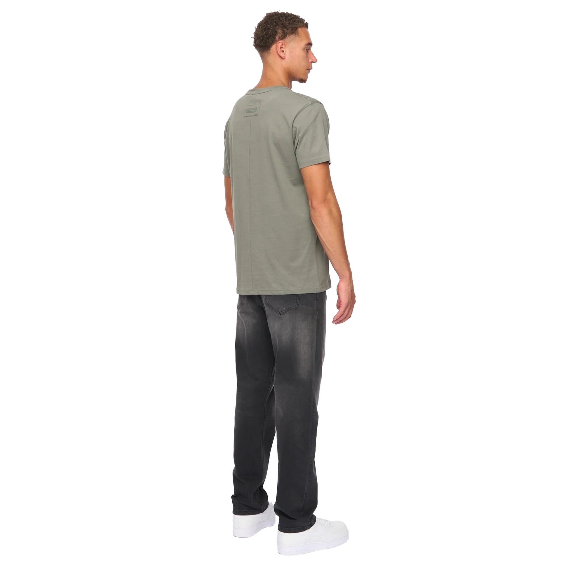 Dark Olive - Back - Duck and Cover Mens Deltamans T-Shirt